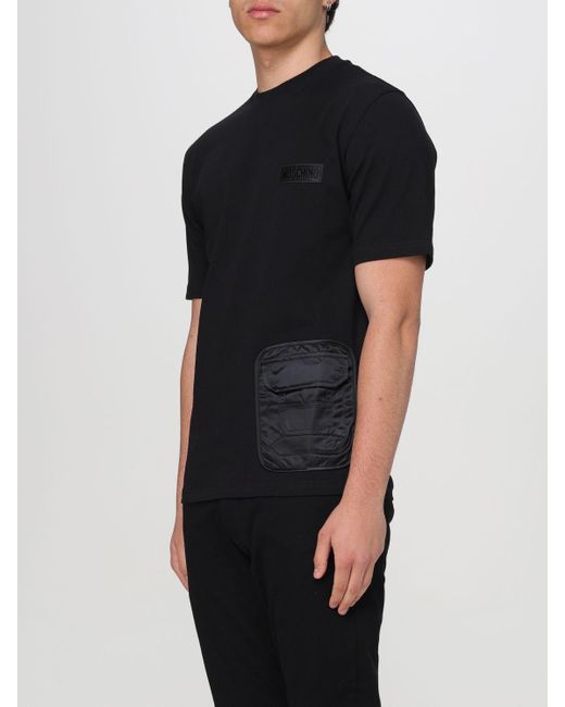 T-shirt in cotone di Moschino Couture in Black da Uomo