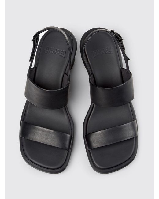 Camper White Louise Leather Wedge Sandal