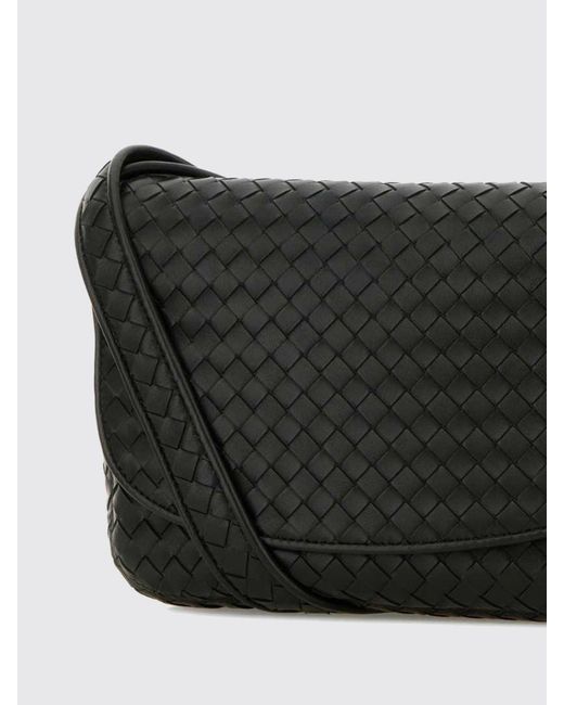 Bottega Veneta Black Veneto Intrecciato Leather Messenger Bag for men