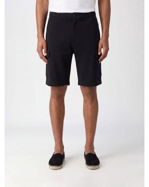 Brunello Cucinelli Blue Cotton And Cashmere Cargo Shorts for men