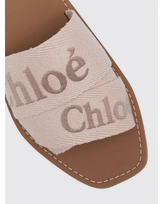 Chloé Pink ChloÉ Woody Canvas Sandals
