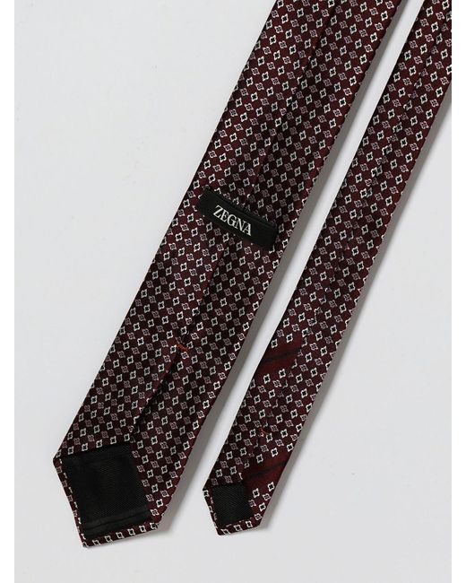 Zegna White Jacquard Silk Tie for men