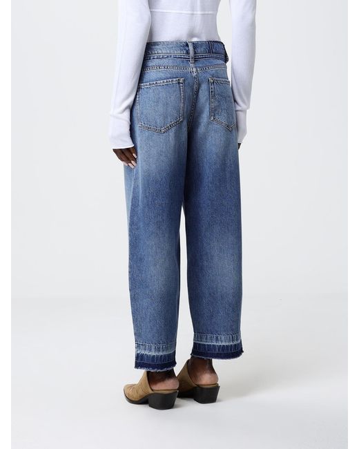 Pinko Blue Cotton Cropped Pants