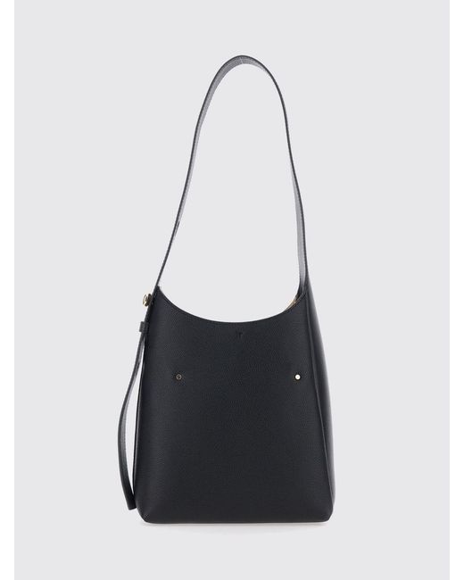 Tory Burch White Romy Grained Leather Hobo Bag With Engraved Double T Logo