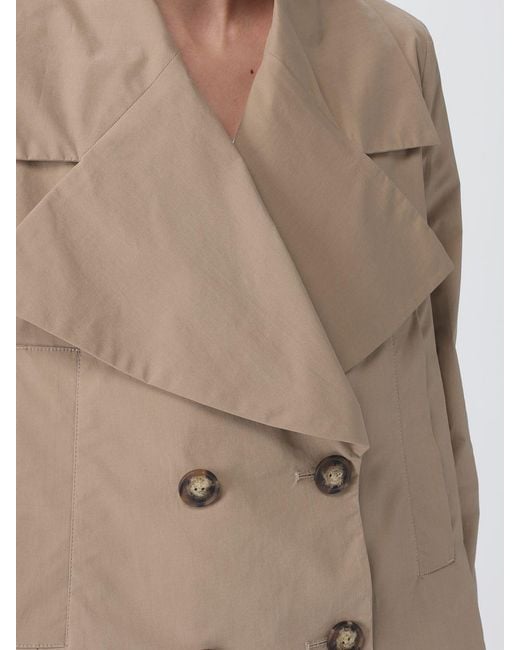 Emporio Armani Natural Double Breasted Cotton Trench Coat