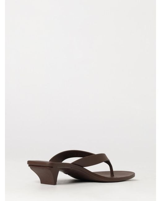 Gucci Natural Vittoria Rubber Thong Sandals With Low Heel