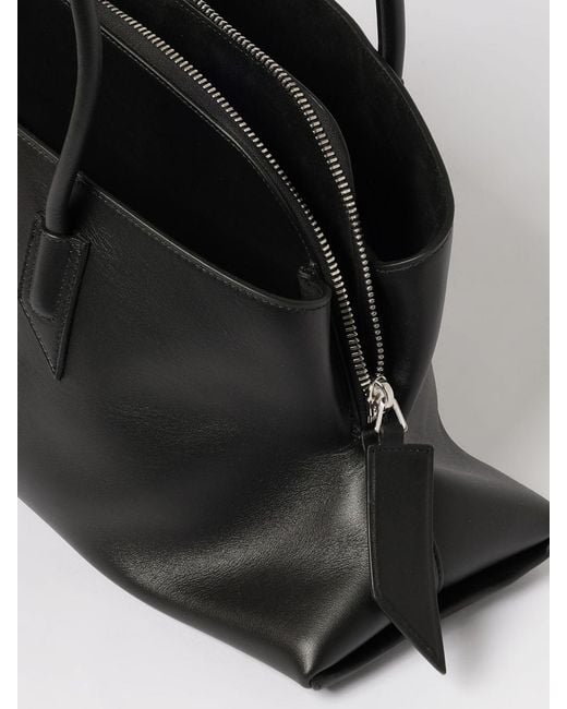 The Attico Black La Passeggiata Medium Leather Bag