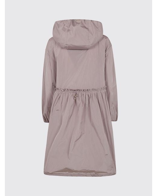 Herno Pink Knee-Length Ultra-Light Nylon Raincoat With Hood And Drawstring