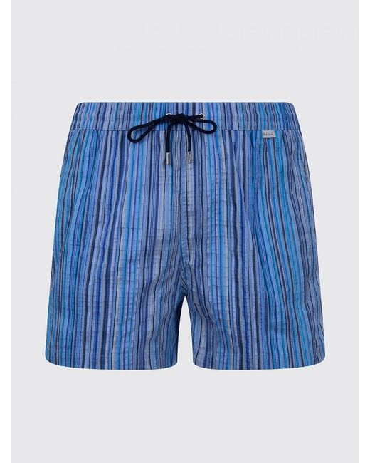 Paul Smith Blue Striped Polyester Swimsuit for men