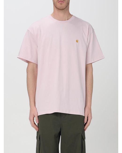 Carhartt Pink Chase Tshirt Regular Fit Short Sleeve for men