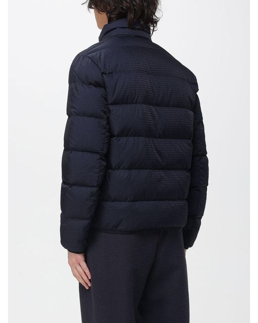 Emporio Armani Blue Padded Zip Down Jacket for men