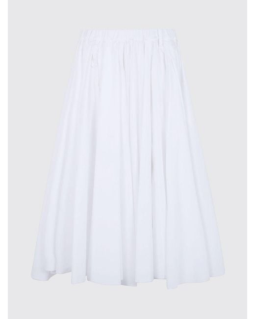 N°21 White Cotton Midi Skirt
