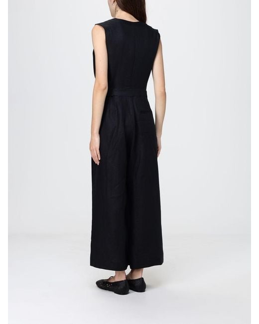 MEIMEIJ Blue Linen Wrap Jumpsuit