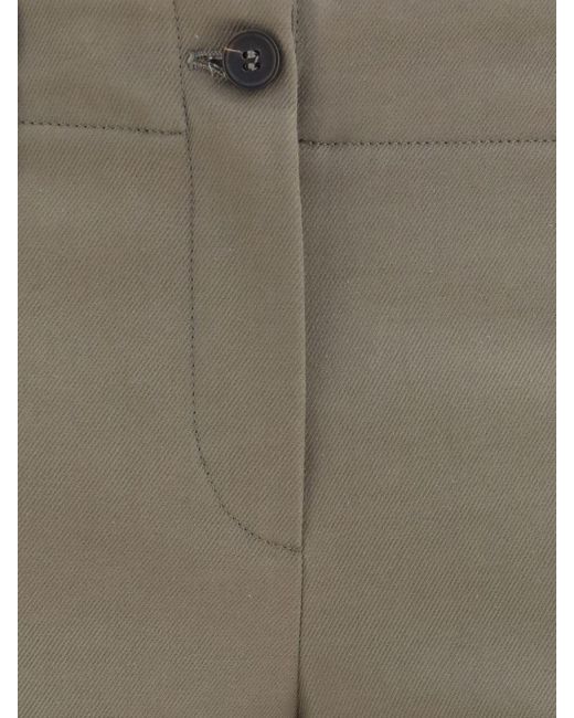 Brunello Cucinelli Natural Straight Cotton Trousers