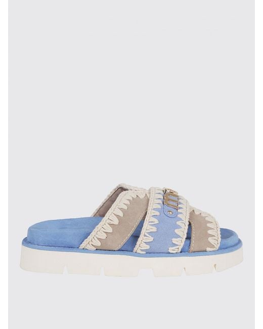 Mou Blue Flache Sandalen Damen