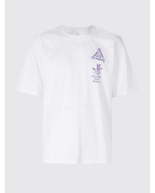 Edwin White Printed Cotton T-Shirt for men