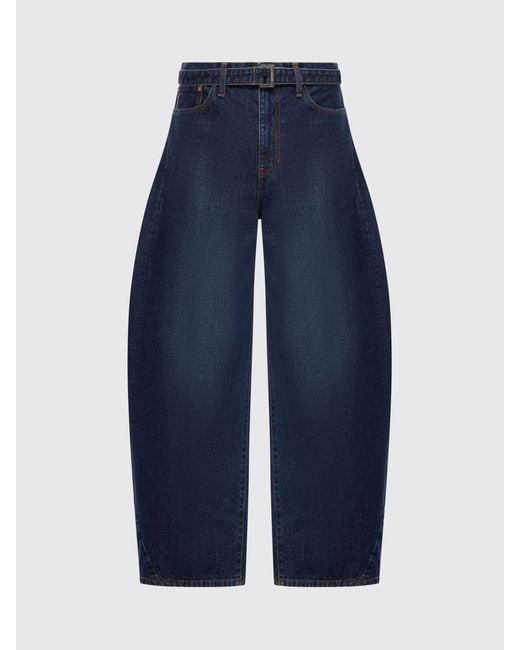 Sacai Blue Wide-Leg Baggy Denim Jeans for men