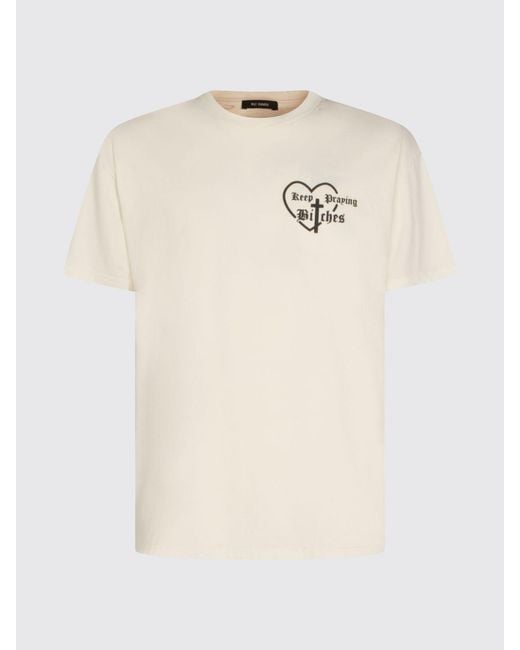 Willy Chavarria White Graphic Print Cotton T-Shirt With Contrasting Logo for men