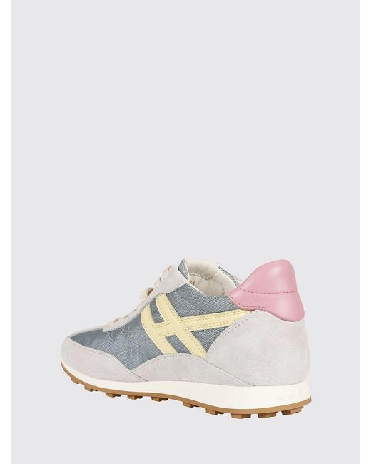 Hogan White H699 Suede And Mesh Sneakers