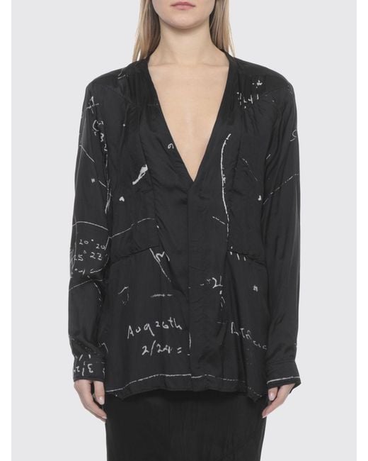Rick Owens Black Printed Cotton Blend Shirt