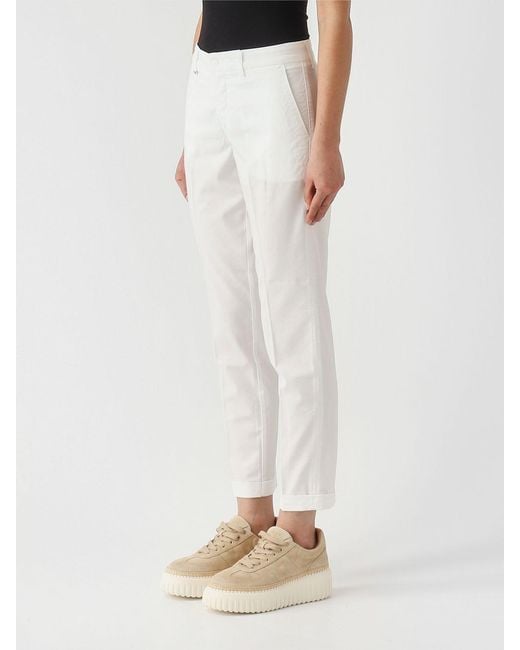 Fay White Cotton Chino Trousers