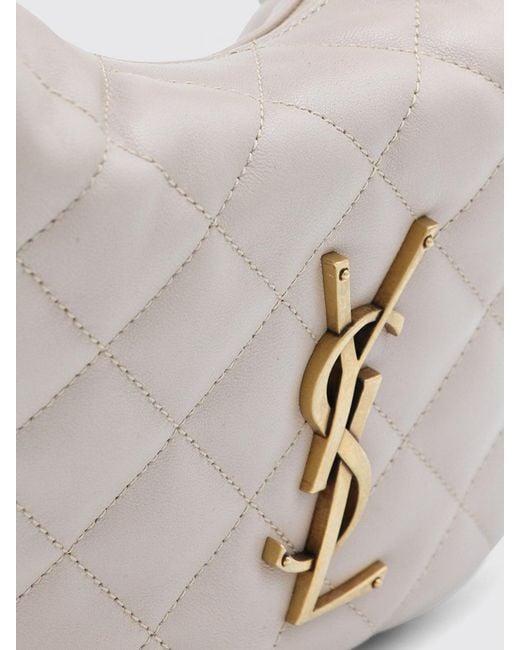 Saint Laurent White Icarino Quilted Nappa Hobo Bag