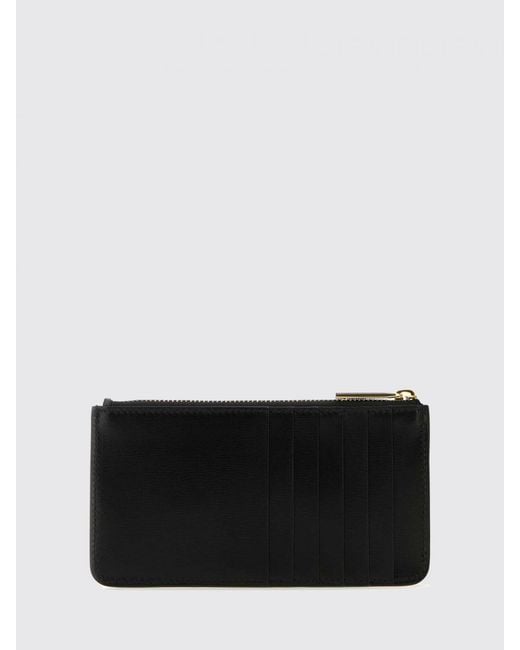 Ferragamo Black Cowhide Leather Wallet With Golden Metal Gancini Logo