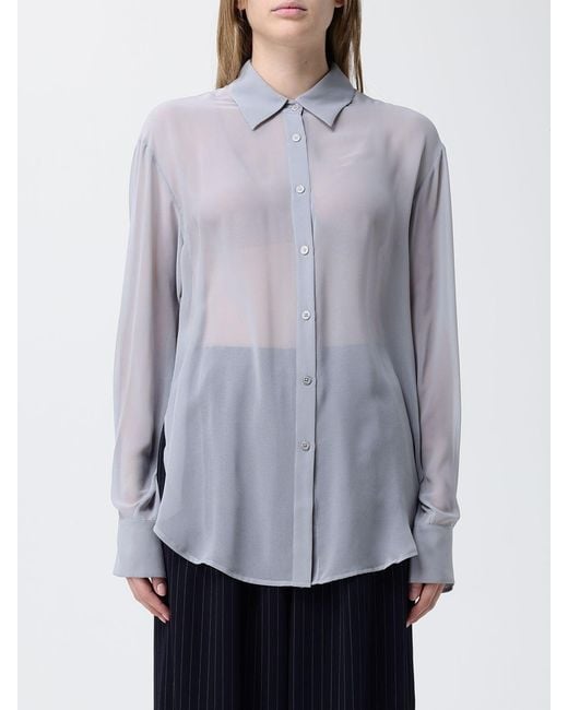 Frankie Shop Gray Organza Casual Shirt