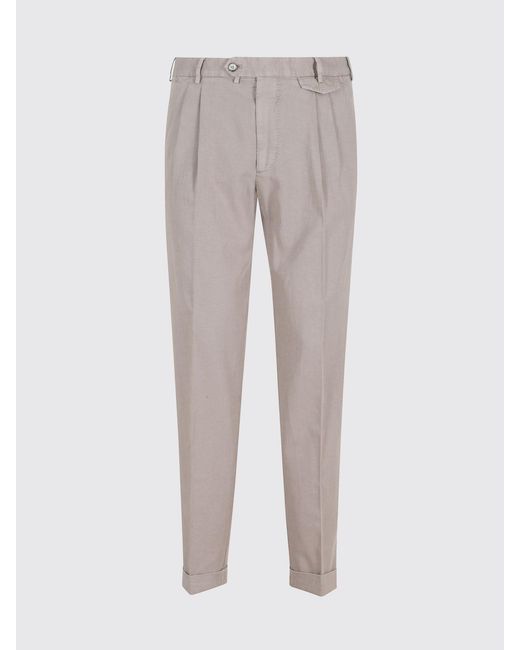 Santaniello Gray Cotton And Linen Tailored Trousers for men