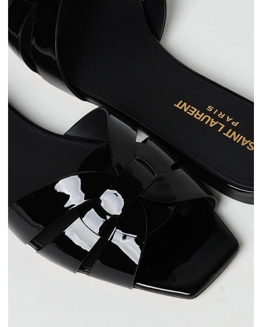 Saint Laurent White Flache Sandalen Damen