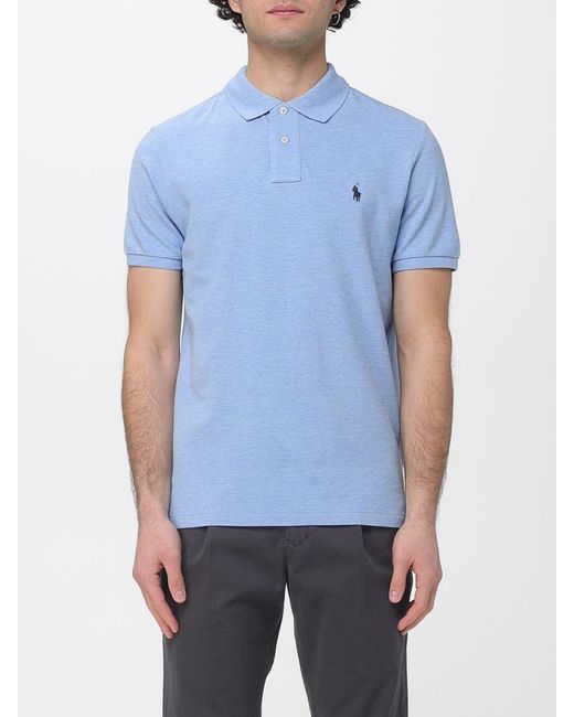 Polo Ralph Lauren Blue Cotton Polo Shirt With Logo for men