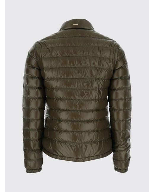 Herno Brown Short Ultralight Nylon Down Jacket With Biker Collar And Zip