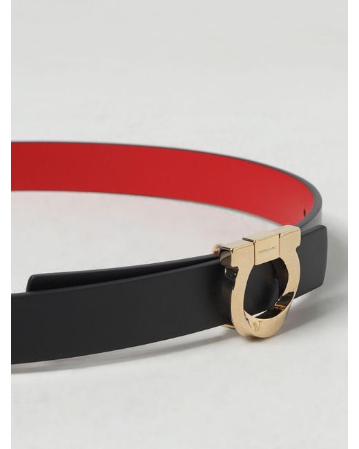 Cintura Gancini reversibile in pelle di Ferragamo in Red