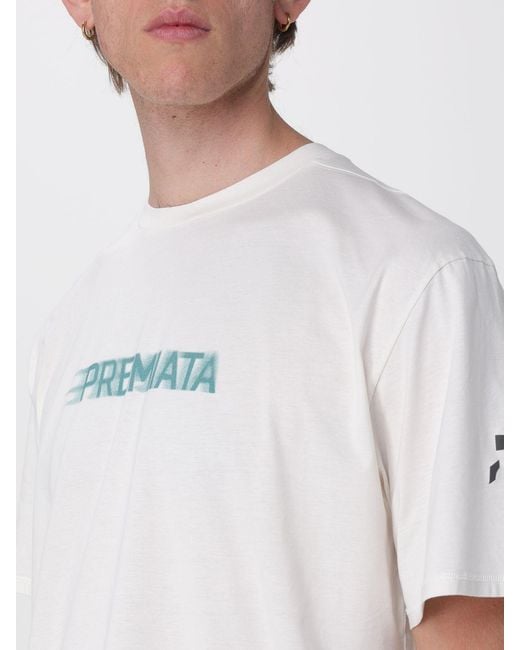Premiata White Cotton T-Shirt With Printed Logo for men