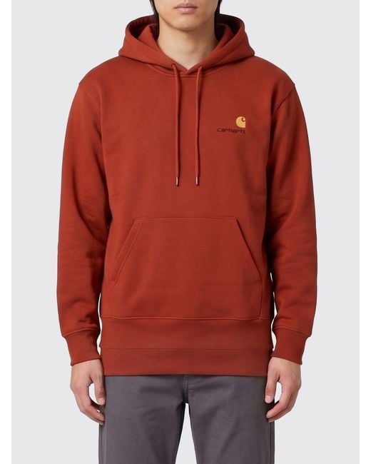 Carhartt Red Cotton Blend Hoodie for men