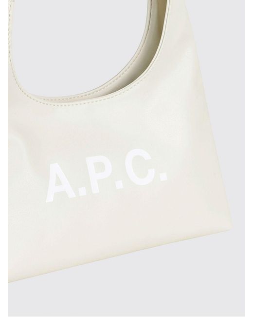 A.P.C. White Ninon Baby Synthetic Leather Bag