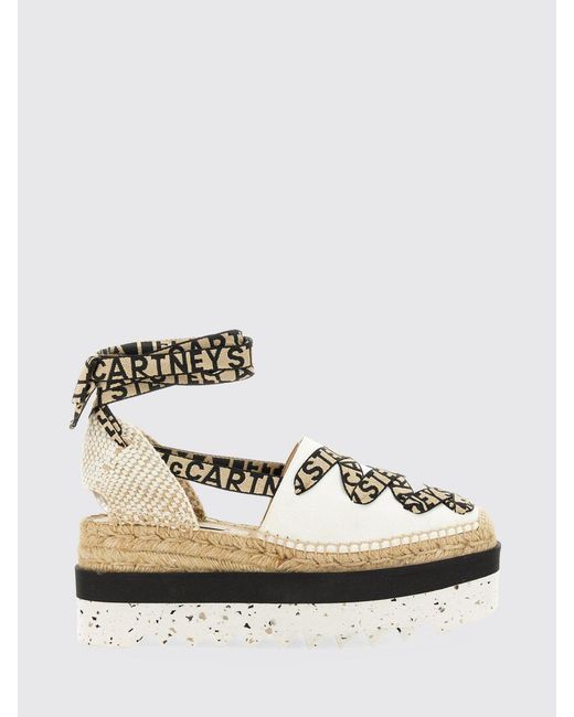 Stella McCartney Natural Gaia Organic Cotton Canvas Wedge Espadrilles