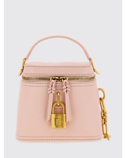 Balmain Pink Pulse Vanity Leather Bag
