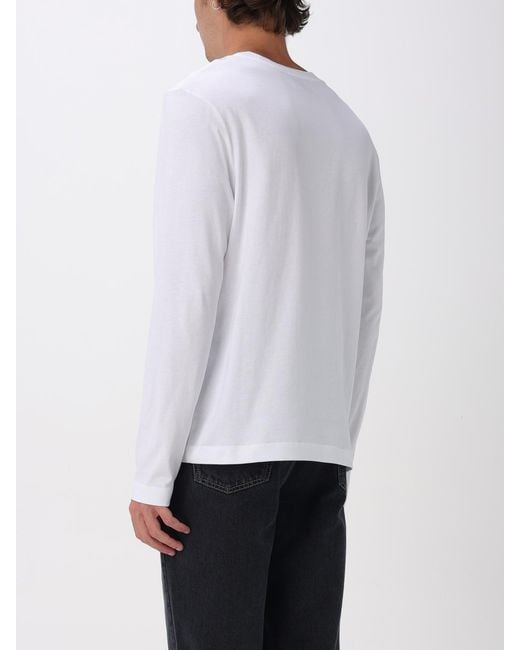 AMI White Cotton T-Shirt With Logo for men