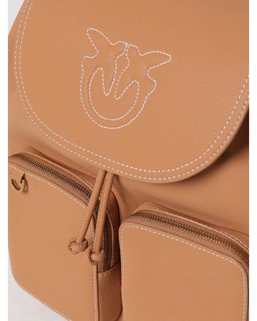 Pinko Natural Pebbled Leather Backpack