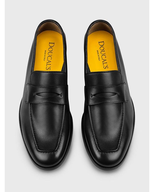 Doucal's White Leather Loafers for men