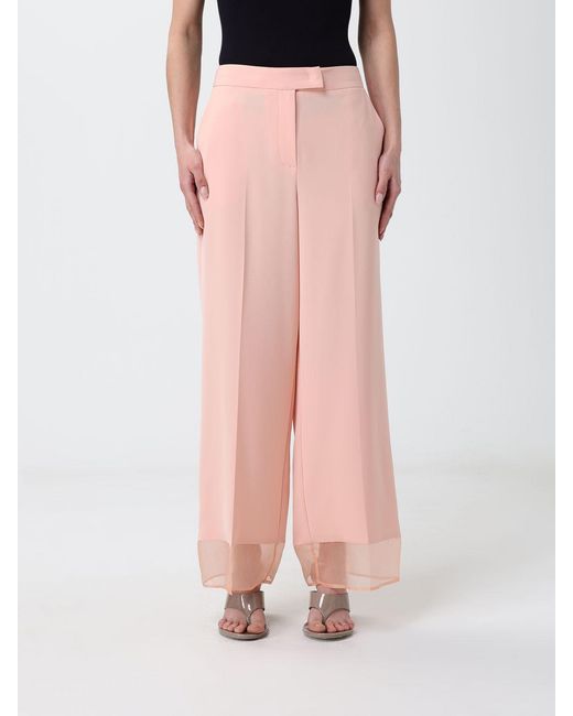 SIMONA CORSELLINI Pink Crêpe Tailored Trousers
