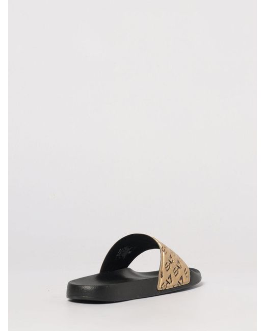 EA7 Metallic Rubber Sliders With Printed Logo for men