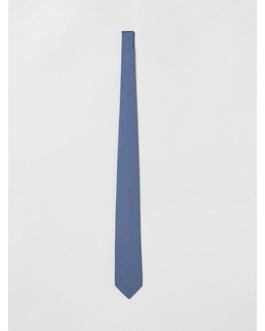 Ferragamo Blue Gancini Printed Silk Tie for men