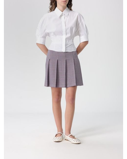 Marni White Cotton Crop Shirt