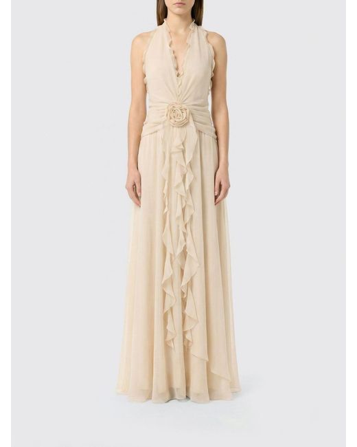 Blumarine Natural Viscose Long Dress