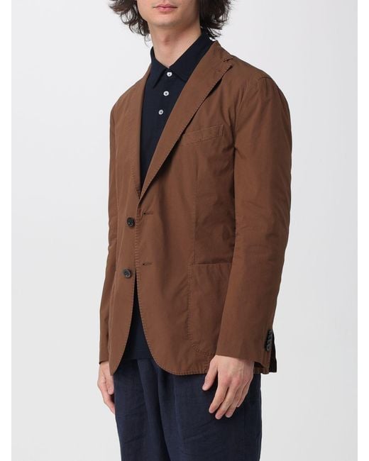 Boglioli Brown Jersey Single-Breasted Blazer for men