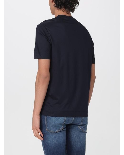 Emporio Armani Blue T-Shirt With Logo for men