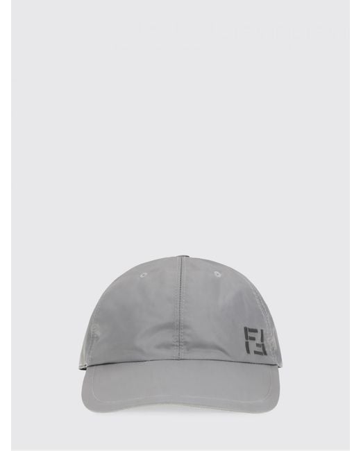 Fendi Gray Nylon Hat for men