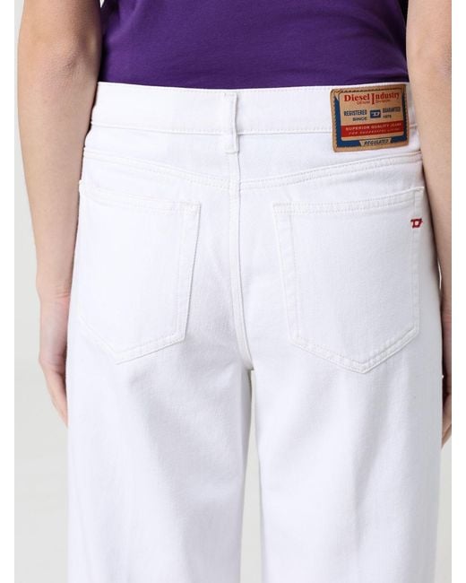 DIESEL White D-Akemi Wide-Leg Jeans